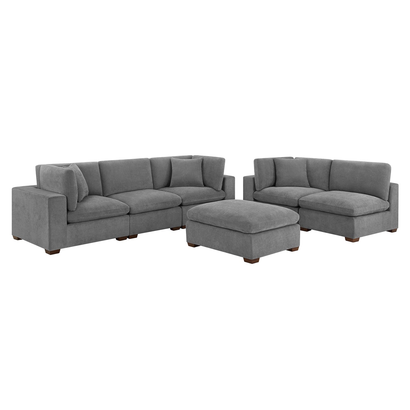 Thomasville Lowell 8-pc Modular, Dark Gray sectional in dark gray polyester — Modular 8-piece, 8 seats — photo 13 of 17