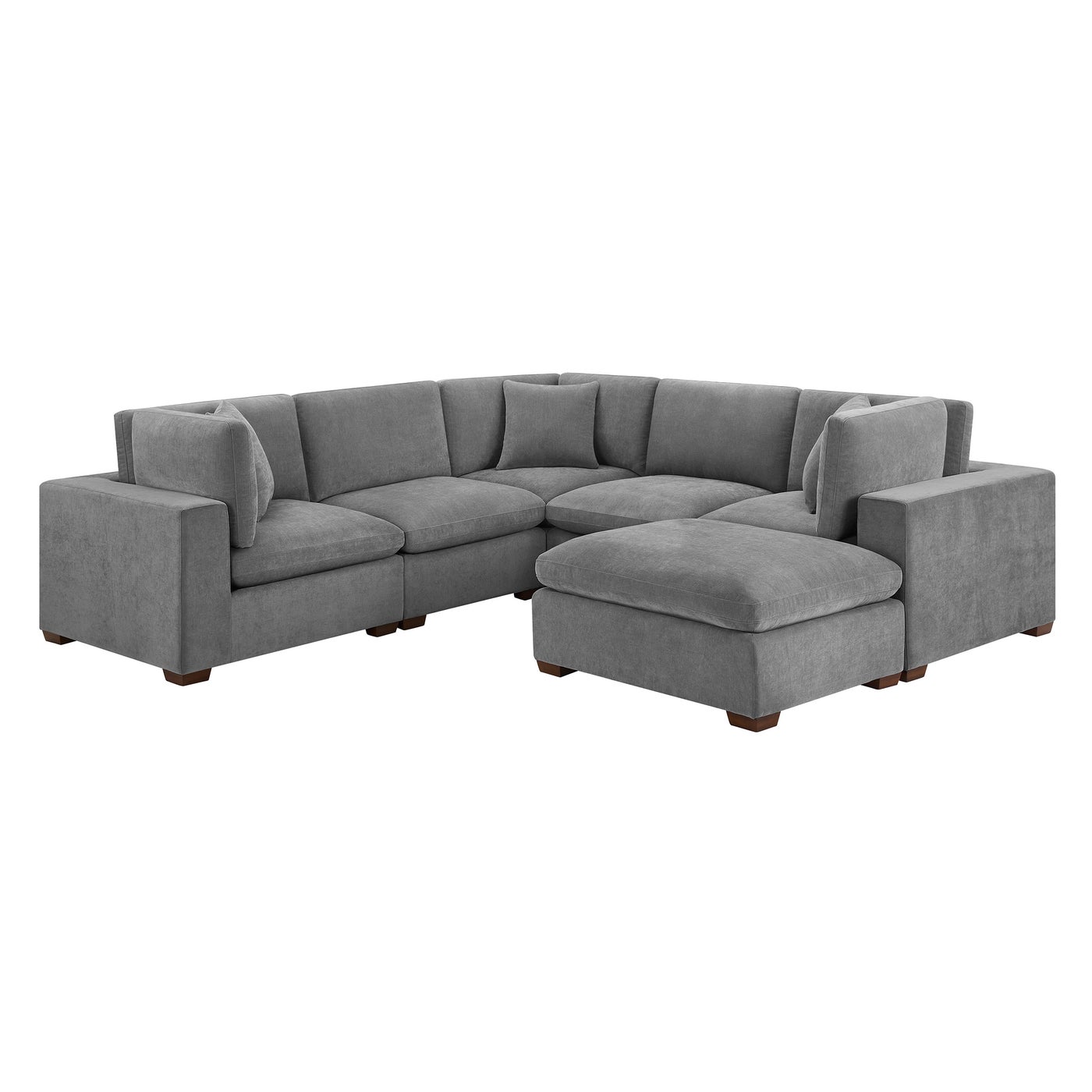 Thomasville Lowell 8-pc Modular, Dark Gray sectional in dark gray polyester — Modular 8-piece, 8 seats — photo 15 of 17